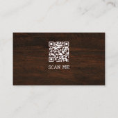 Carte De Visite Construction du bois de prise d'oeil QR (Dos)