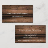 Carte De Visite Construction du bois de texture (Devant / Derrière)