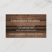 Carte De Visite Construction du bois de texture (Dos)