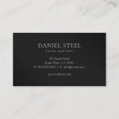 Carte De Visite Construction du coin en acier métallique à brosse  (Dos)