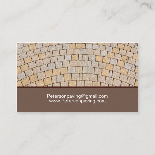 Carte De Visite Construction du patio de pavage de briques (Dos)