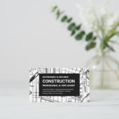 Carte De Visite Construction du plan blanc et noir (Debout devant)