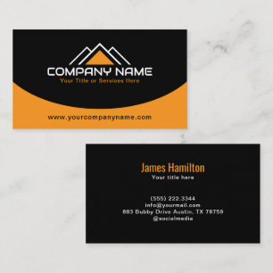 Carte De Visite Construction du toit avec logo de la maison jaune
