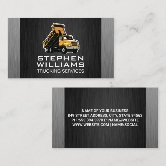 Carte De Visite Construction Dump Truck | Builders (Devant / Derrière)