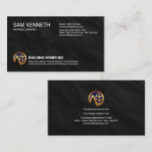 Carte De Visite Construction d'un bâtiment en granit noir gras (Devant / Derrière)