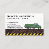 Carte De Visite Construction d'un camion de travail vert | Jetée (Devant)