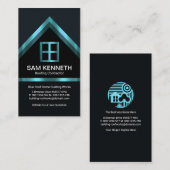 Carte De Visite Construction d'un toit en argent Faux Blue (Devant / Derrière)