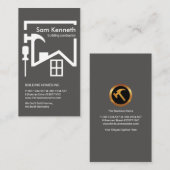 Carte De Visite Construction d'un toit gris moderne (Devant / Derrière)