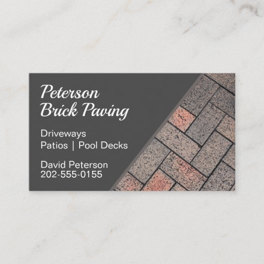 Carte De Visite Construction d'une allée pavée en brique (Devant)