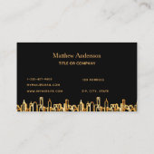 Carte De Visite Construction d'une silhouette de ville en or noir (Dos)