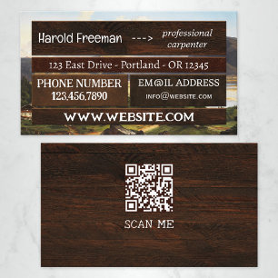 Carte De Visite Construction en bois accrocheur QR