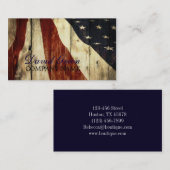Carte De Visite Construction en bois américaine patriotique (Devant / Derrière)