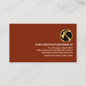 Carte De Visite Construction en brique de pierre Mason (Dos)