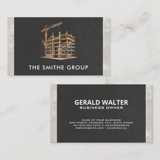 Carte De Visite Construction en cours | Échafaudage (Devant / Derrière)