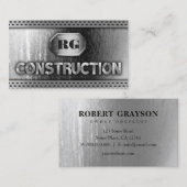 Carte De Visite Construction en métal et en maille de grill (Devant / Derrière)