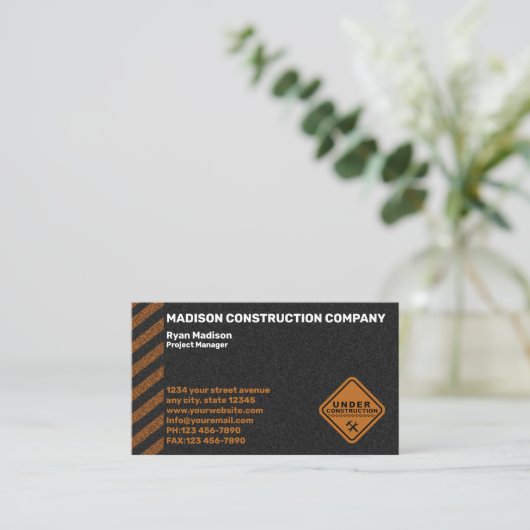 Carte De Visite Construction | Entrepreneur (Debout devant)