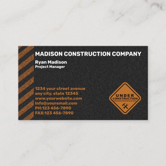 Carte De Visite Construction | Entrepreneur (Devant)