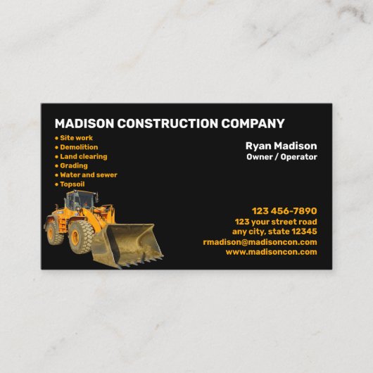 Carte De Visite Construction | Entrepreneur (Devant)
