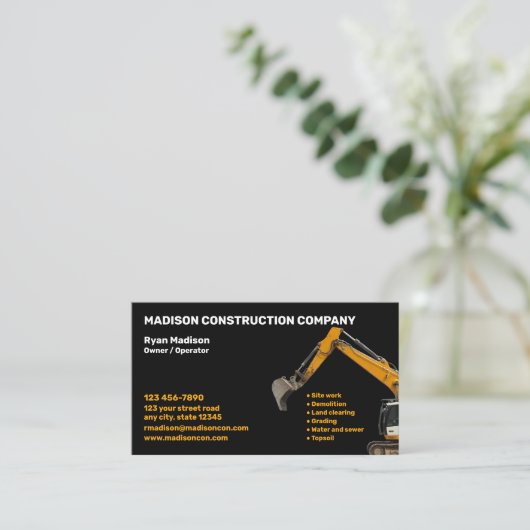 Carte De Visite Construction | Entrepreneur (Debout devant)