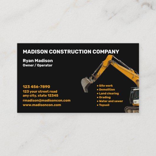 Carte De Visite Construction | Entrepreneur (Devant)