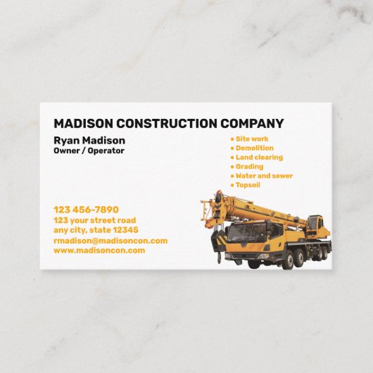 Carte De Visite Construction | Entrepreneur (Devant)
