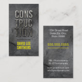 Carte De Visite Construction/entrepreneur moderne (Devant / Derrière)