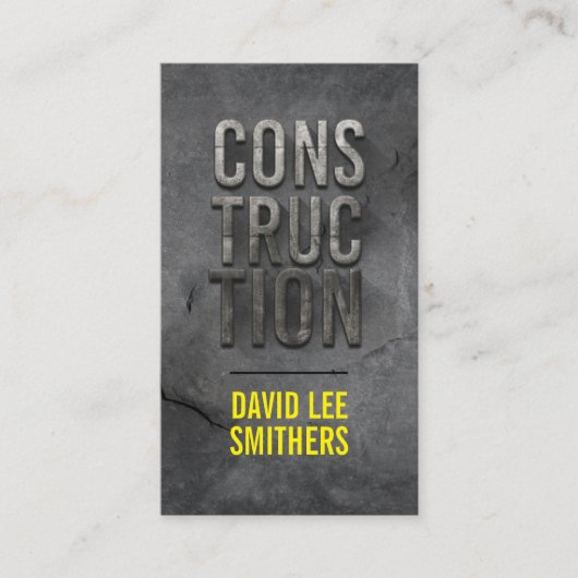 Carte De Visite Construction/entrepreneur moderne (Devant)