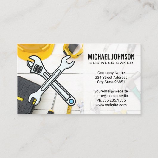 Carte De Visite Construction Equipment | Home Repair Hand Tools (Devant)