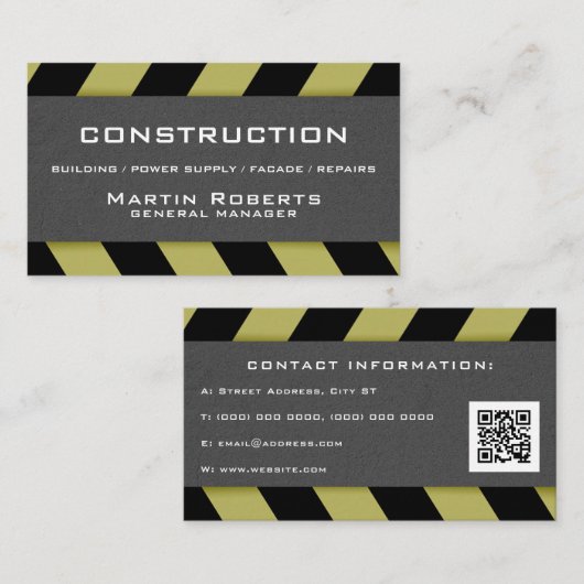 Carte De Visite Construction et services de béton (Devant / Derrière)