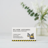 Carte De Visite Construction | Excavateur (Debout devant)