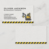 Carte De Visite Construction | Excavateur (Devant / Derrière)