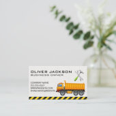 Carte De Visite Construction | Excavateur | Camion professionnel (Debout devant)