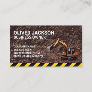 Carte De Visite Construction   Excavateur   Développement immobili