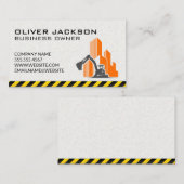 Carte De Visite Construction | Excavateur | Site de construction (Devant / Derrière)