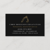 Carte De Visite Construction Excavator Heavy Equipment Services (Devant)