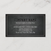 Carte De Visite Construction foncée élégante menuiserie (Dos)
