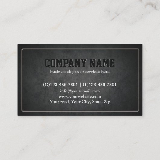 Carte De Visite Construction foncée élégante menuiserie (Dos)