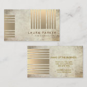 Carte De Visite Construction géométrique Retro Marble Gold (Devant / Derrière)