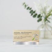 Carte De Visite Construction | Grain de bois | Logo de la clé mart (Debout devant)