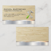 Carte De Visite Construction | Grain de bois | Logo de la clé mart (Devant / Derrière)