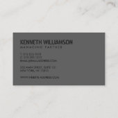 Carte De Visite Construction Gris foncé taché gras (Dos)