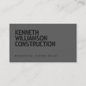 Carte De Visite Construction Gris foncé taché gras (Devant)