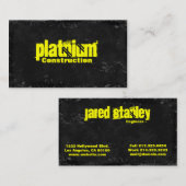 Carte De Visite Construction grunge affligée en métal (Devant / Derrière)
