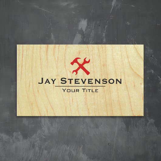 Carte De Visite Construction Handman Bois de menuiserie