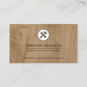 Carte De Visite Construction Handman Carpenter Outils Bois Blanc (Devant)