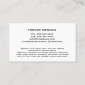 Carte De Visite Construction Handyman Carpenter GREEN Outils (Dos)