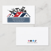 Carte De Visite Construction Handyman Outil de réparation Grunge B (Devant / Derrière)