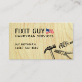 Carte De Visite Construction Handyman Outils, Patriotique (Devant)