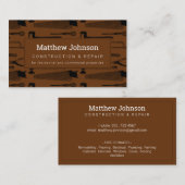 Carte De Visite Construction Handyman Professionnel Brown (Devant / Derrière)
