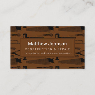 Carte De Visite Construction Handyman Professionnel Brown